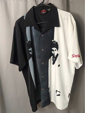 Y2K Scarface Tony Montana Button Up Shirt Men’s Size L